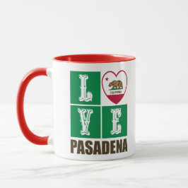 Caneca Estado da Califórnia Flag Heart Pasadena