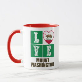 Caneca Estado da Califórnia Sinalizador Heart Love Monte 