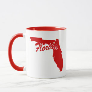 Caneca Estado Da Flórida Forma Mata Vermelha