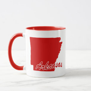 Caneca Estado Da Forma Red Mug Do Arkansas