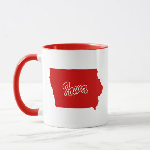 Caneca Estado De Iowa Shape Red Mug