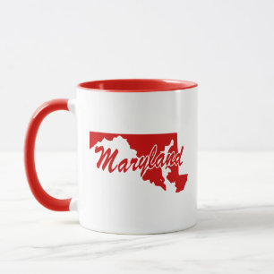 Caneca Estado De Maryland Em Forma De Manga Vermelha