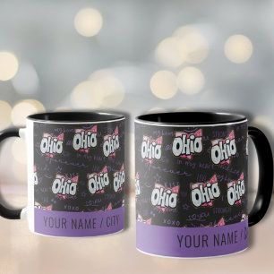 Caneca Estado de Ohio Black Purple Pink Standard Mug