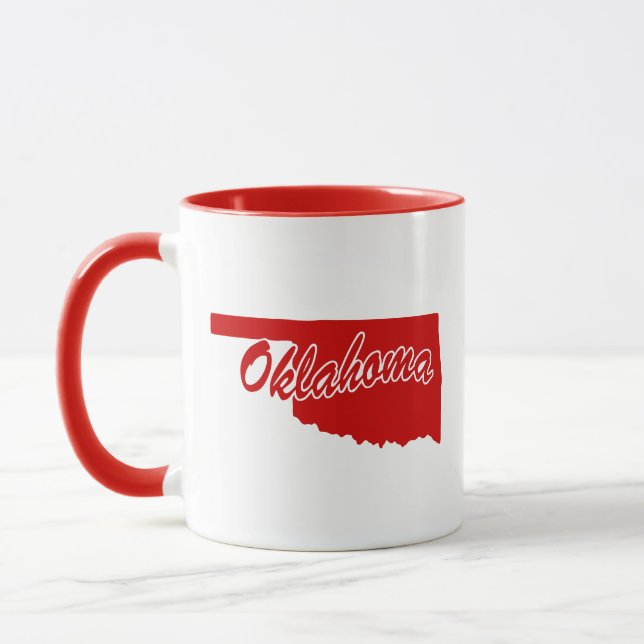 Caneca Estado De Oklahoma Shape Red Mug (Esquerda)