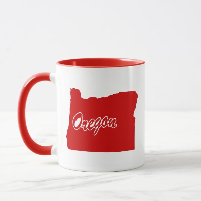 Caneca Estado De Oregon Shape Red Mug (Esquerda)