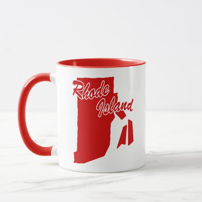 Caneca Estado De Rhode Island Forma Red Mug (Esquerda)