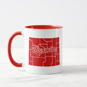 Caneca Estado De Wyoming Shape Red Mug
