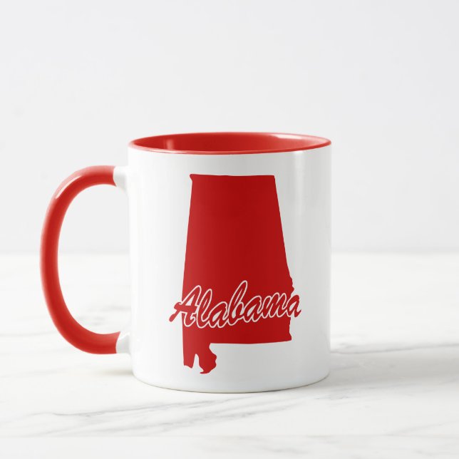 Caneca Estado Do Alabama Shape Red Mug (Esquerda)
