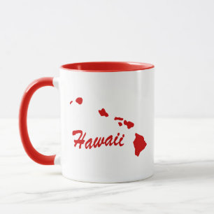 Caneca Estado do Havaí - Forma Red Mug