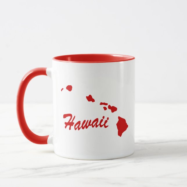 Caneca Estado do Havaí - Forma Red Mug (Esquerda)