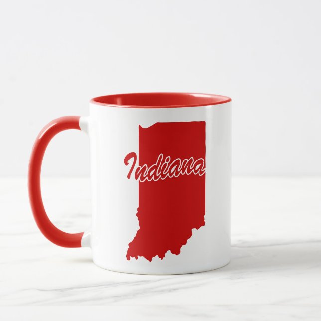 Caneca Estado Do Indiana Shape Red Mug (Esquerda)