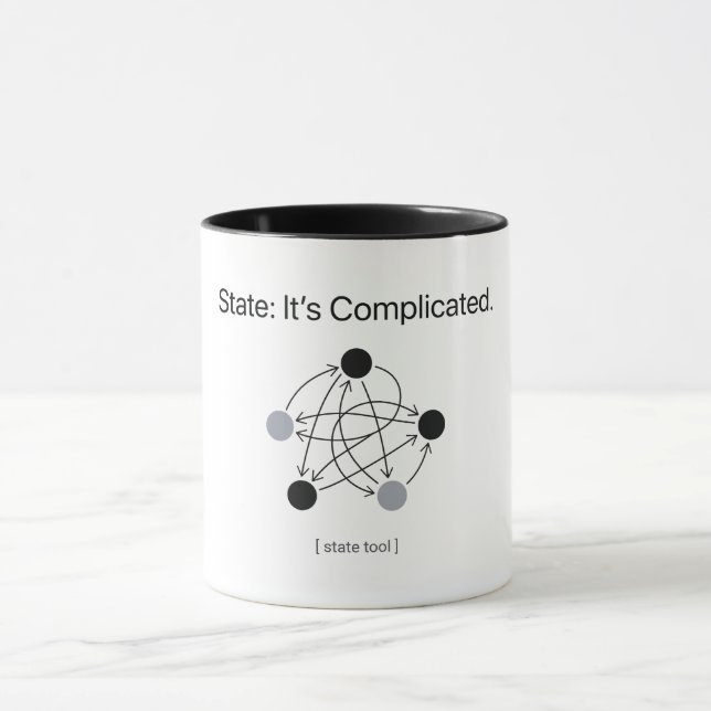 Caneca Estado É Complicado Humor de Programador (Centro)
