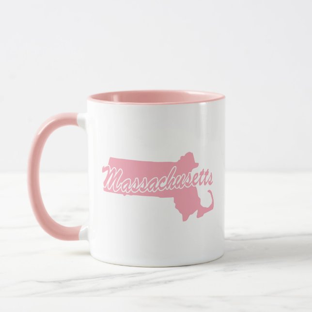 Caneca Estado Rosa De Massachusetts Shape Mug (Esquerda)