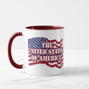 Caneca Estados Unidos da América com bandeira aflita