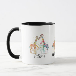 Caneca Estamos apaixonados por duas girafas, design