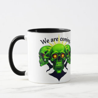 Caneca Estamos chegando: Poder e Medo em um Design
