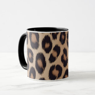 Caneca Estampa Animal Clássica de Leopardo Marrom Cheetah