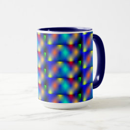 Caneca Estampa colorida, 'escama quadrada'.