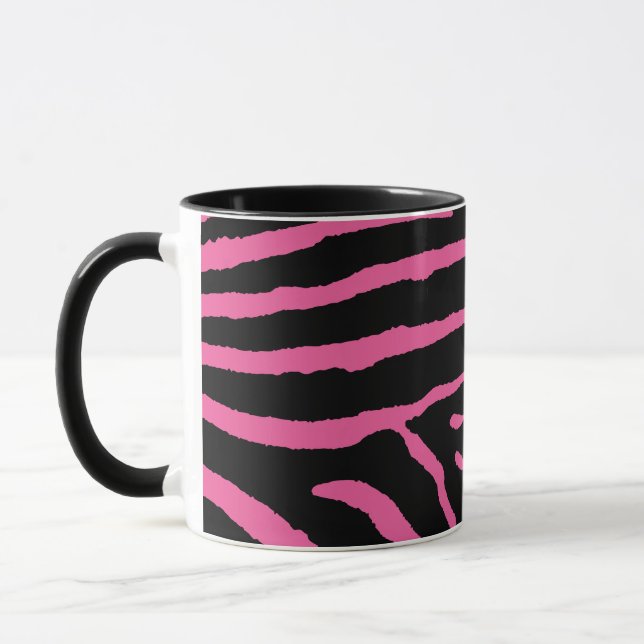 Caneca Estampa de Zebra Preta e Rosa (Esquerda)