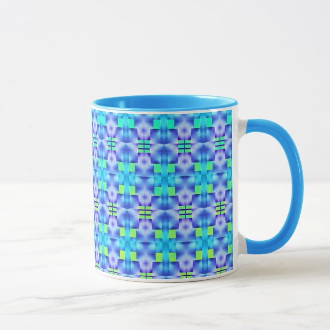 Caneca Estampado de pró-azuis chamativo e verde claro (Direita)