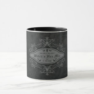 Caneca Estandarte Decorativo Sombrio Bruxa Morcegos Cavei