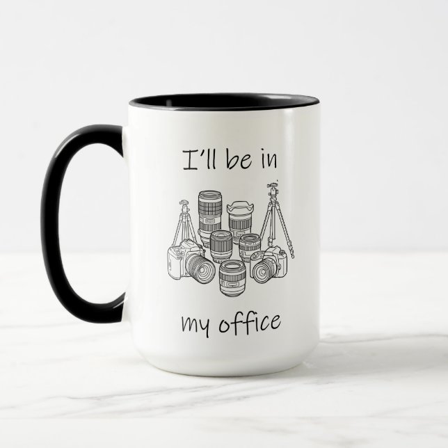 Caneca Estarei no Meu Escritório - Presente Divertido par (Esquerda)