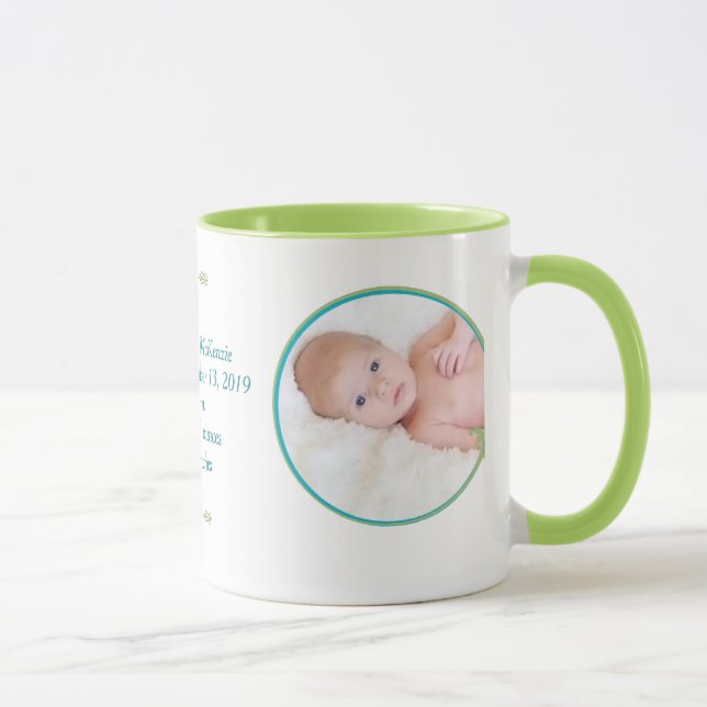 Caneca Estatísticas personalizadas de gravações de nascim (Direita)
