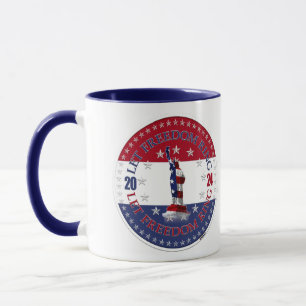 Caneca Estátua da Liberdade 2024 Vermelha e Azul Toque a 
