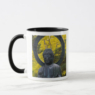 Caneca Estátua de Buda nos Jardins Japoneses Dourado