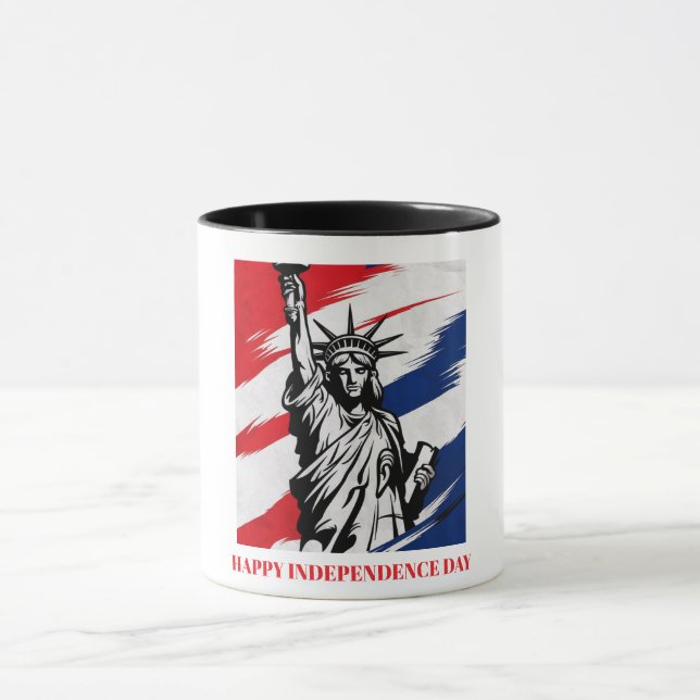 Caneca Estátua Negra do Patriótico Stripes da Liberdade (Centro)