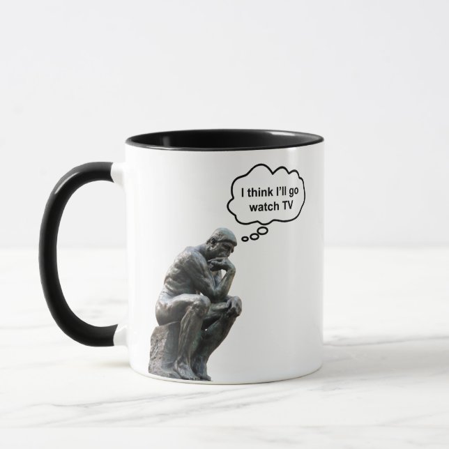 Caneca Estátua Pensadora de Rodin - Acho que vou assistir (Esquerda)