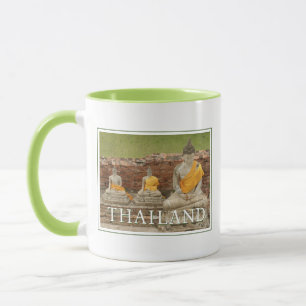 Caneca Estátuas de Budas Sentados Ayutthaya, Tailândia