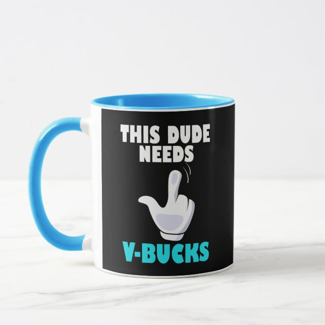 Caneca Este Cara Precisa De V-Bucks Engraçados Gamer VBuc (Esquerda)