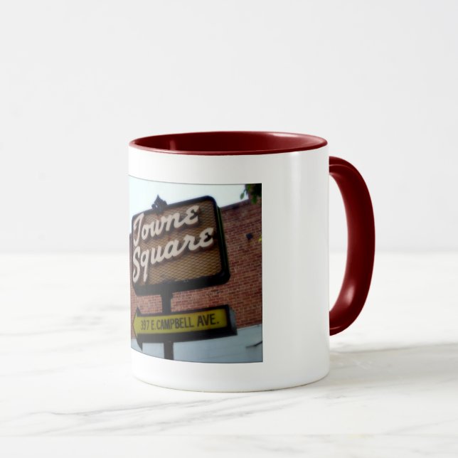 Caneca Este é Campbell CA, Towne Square Signage Mug (Frente Esquerda)