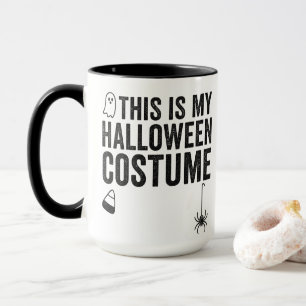 Caneca Este É Meu Traje de Halloween Fantasma Aranha Desi