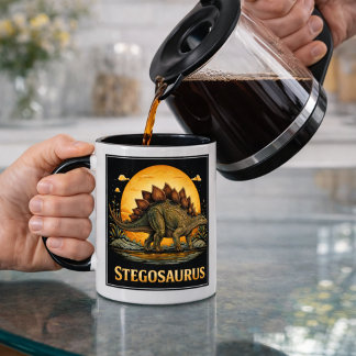 Caneca Estegossauro Dinossauro Pré-Histórico Lua