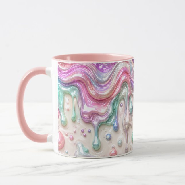 Caneca estética pastel cromada líquida da manhã (Esquerda)