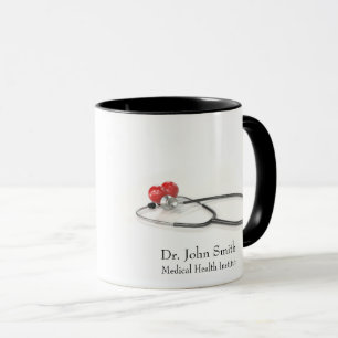 Caneca Estetoscópio com Coração Cuidados Médicos & Saúd