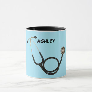 Caneca Estetoscópio com nome personalizado Ringer Mug