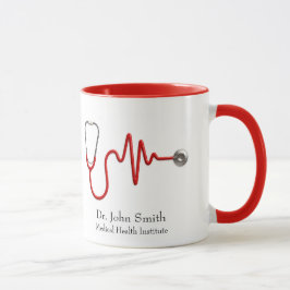 Caneca Estetoscópio Linha de pulsação ECG Wave EKG