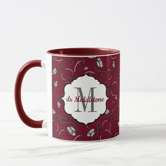 Caneca Estetoscópios médicos Maroon (Esquerda)