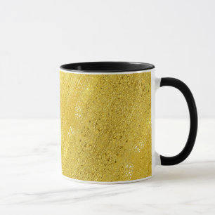 Caneca Estilhaço de vidro e padrão de ouro brilhante