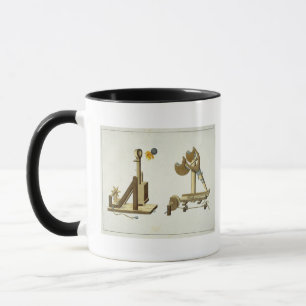 Caneca Estilingue com "fogo grego", placa 'de uma