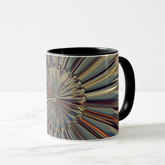 Caneca Estilo Art deco com ventilador dourado com revesti (Frente Esquerda)