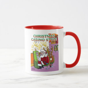 Caneca Estilo Casino de Natal Mão dupla esquerda vermelha