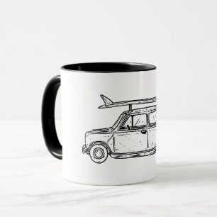 Caneca Estilo clássico Mini Cooper da praia