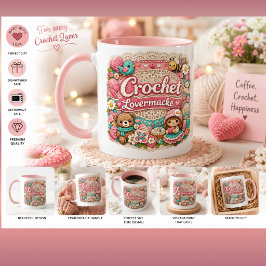 Caneca Estilo Crochê Fofa de Viciado em Chá | Aman