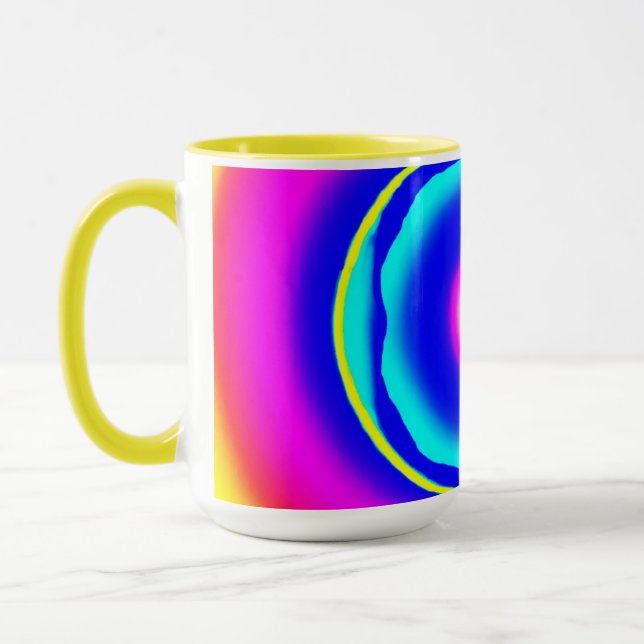 Caneca Estilo de Arte de Padrões Desenhados Coloridos (Esquerda)
