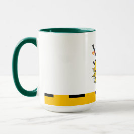 Caneca Estilo de banda desenhada de músicas em punho