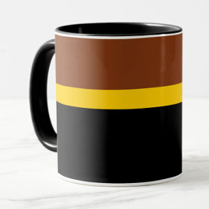 Caneca Estilo de Bloco de Cor Preto Amarelo castanho Desi